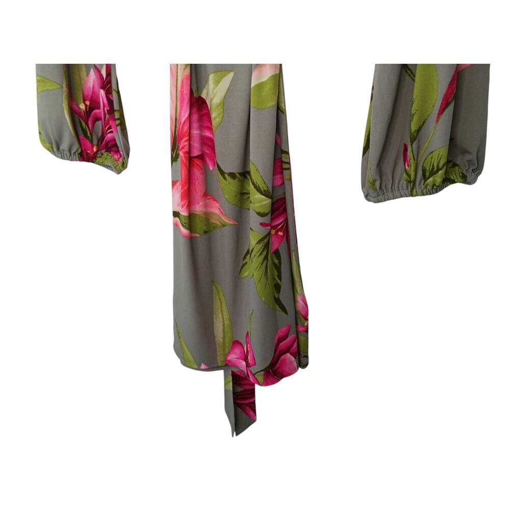 New with Tags Tommy Bahama Lavish Blooms Floral Belted Long Sleeve Dress Large - Picture 9 of 16